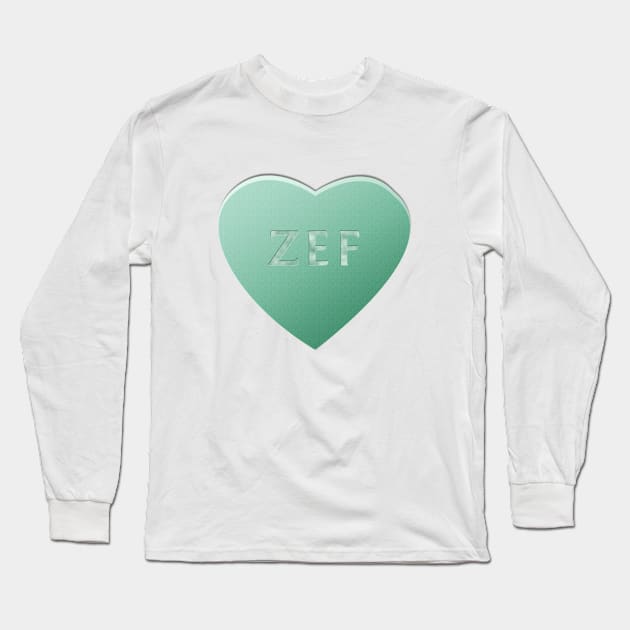 Zef Candy Heart - Mint Long Sleeve T-Shirt by LozMac